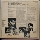 Pandit Jasraj  - Pandit Jasraj Sings Ragas Sudh-Sarang & Bhimpalasi (Vinyl)